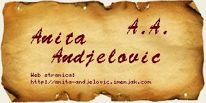 Anita Anđelović vizit kartica